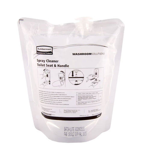 Ein 400 ml Nachfüllbeutel von Diversey Deutschland Toilettensitz-Reiniger, passend für RSZ5607, mit vorgedruckter Anleitung und Abbildungen für hygienische Toilettensitze.