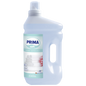 Dr. Schnell PRIMA SOFT von DR.SCHNELL GmbH & Co. KGaA ist ein flüssiger 3-Liter-Weichspüler in einer klaren Kunststoffflasche mit weißem Verschluss, integriertem Griff und einem Etikett mit gefalteten Handtüchern und einer rosa Blume - ideal für den professionellen Einsatz.
