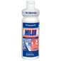 500 ml white plastic bottle Dr. Schnell Milor cleaning milk (acid-free) from DR.SCHNELL GmbH & Co. KGaA, with a blue/red German label depicting tiles and a sink; ideal for removing lime deposits on waterproof surfaces.