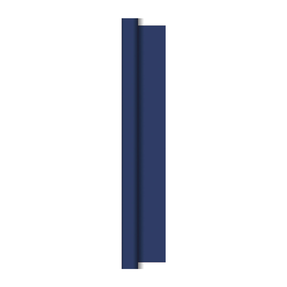 Ein vielseitiges blaues Rechteck mit dunklerer Linie auf weißem Hintergrund wird von der Duni GmbH als hochwertige Tischdekoration angeboten. Dieses abstrakte Design aus der Dunicel-Tischdeckenrollen-Kollektion 1,18 m x 40 m ist für alle geeignet, die anspruchsvolle Optionen suchen.