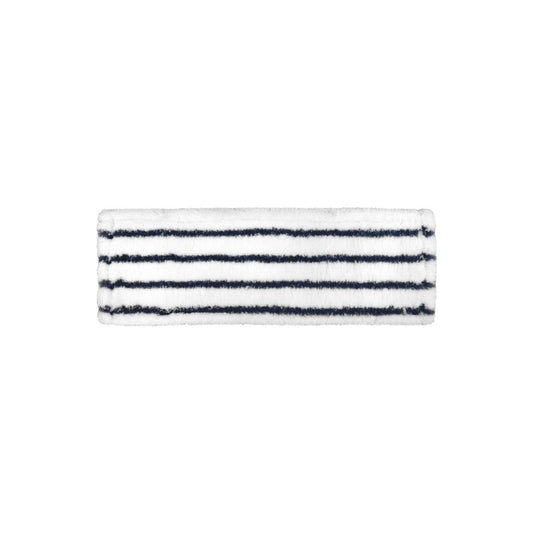 Das Arcora excellent abrasiv mopp 40 cm von Arcora International GmbH ist ein rechteckiges weißes Reinigungspad mit horizontalen schwarzen Streifen auf weißem Grund. Ideal für die Reinigung aller Oberflächen.