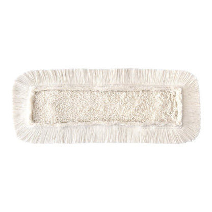 The Arcora FIRST MOP from Arcora International GmbH is a rectangular white microfiber mop head with a textured center and long fringes, ideal for floor cleaning, depicted on a solid white background.