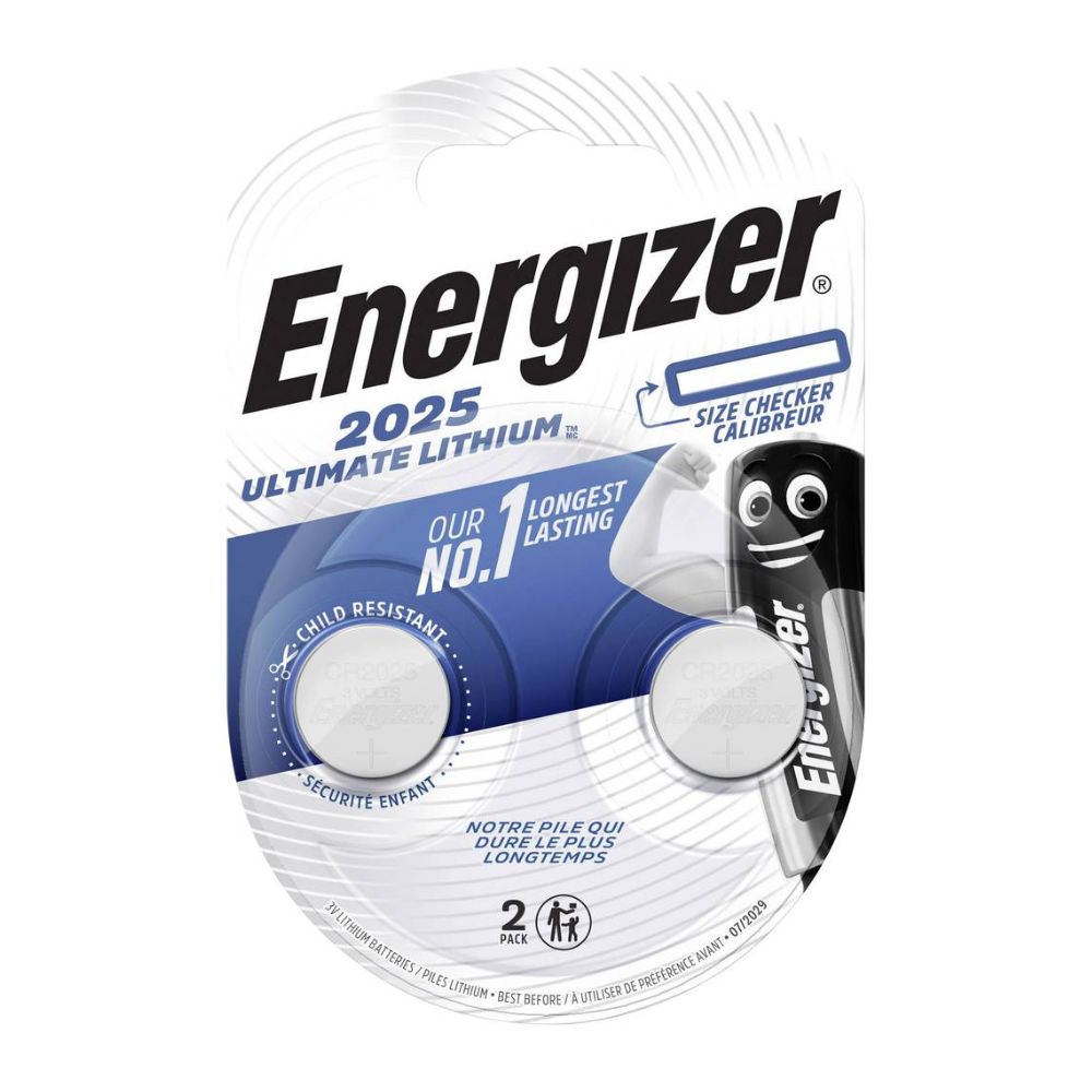 Das Energizer Spezialbatterie / Ultimate Lithium CR-Typ 2025-Paket enthält zwei langlebige CR2025-Knopfzellen. Es verfügt über eine Größenprüfung, ein kindersicheres Design und ist perfekt für Ihre Batterieanforderungen. Hergestellt von Energizer Deutschland GmbH.