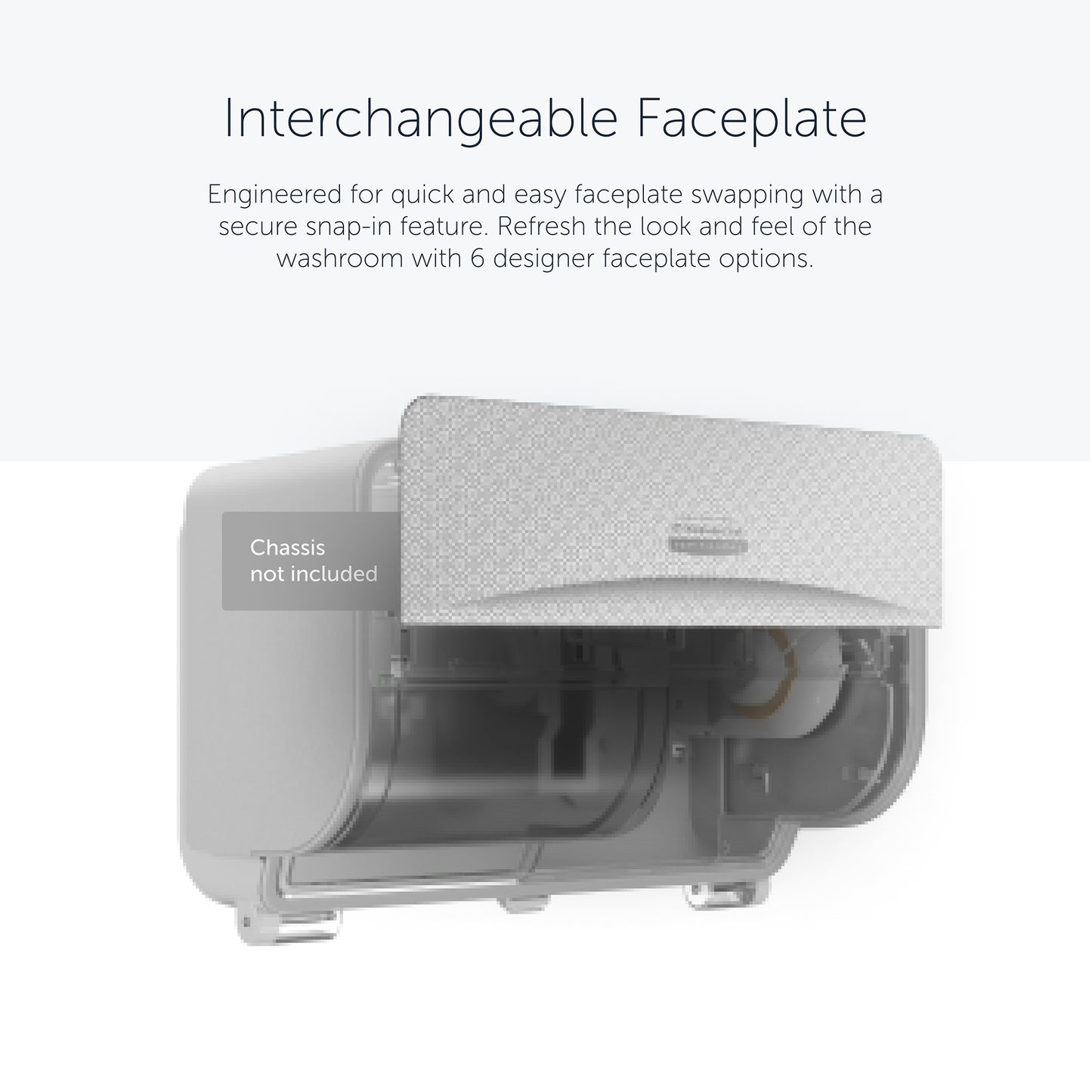 The Kimberly-Clark Professional™ Icon™ Dispenser Faceplate - SRBH (32.39 x 10.80 x 3.18 cm) from Kimberly-Clark GmbH is patterned, interchangeable, and partially open to replace the faceplate; chassis not included.