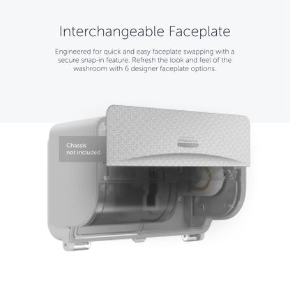 The Kimberly-Clark Professional™ Icon™ Dispenser Faceplate - SRBH (32.39 x 10.80 x 3.18 cm) from Kimberly-Clark GmbH is patterned, interchangeable, and partially open to replace the faceplate; chassis not included.