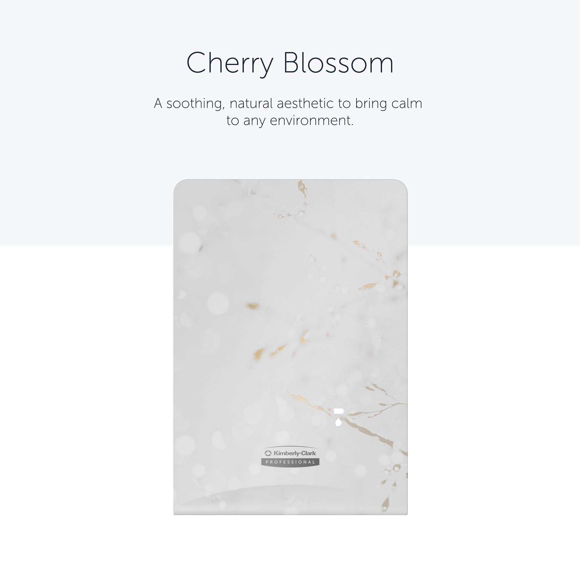 Der rechteckige Kimberly-Clark Professional™ Icon™ Dispenser Faceplate-eSkinCare (20,32 x 27,30 x 3,81 cm) der Kimberly-Clark GmbH zeichnet sich durch ein weiß-hellgrau marmoriertes Design mit goldenen Akzenten aus, das jedem Waschraum einen beruhigenden, eleganten Touch verleiht.