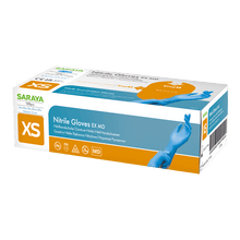 Saraya nitrile disposable gloves EX MD blue