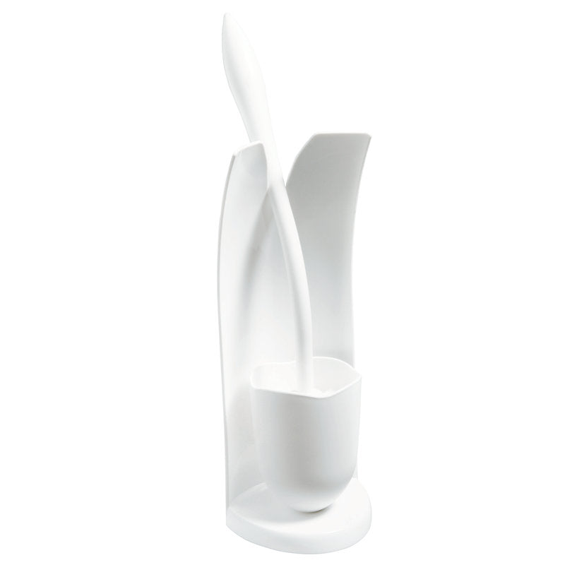Die Haug Bürsten KG WC-SCHILDGARNITUR, M.BÜRSTE 635 ø 115X430MM ist eine weiße Kunststoff-Toilettenbürstengarnitur mit einem modernen, minimalistischen Design - perfekt für jedes zeitgenössische Badezimmer.