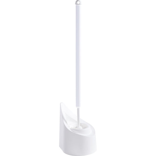 Die Haug Bürsten KG WC-Garnitur "Vase" mit langstieliger, begehbarer WC-Bürste steht aufrecht in ihrem Halter - eine elegante und praktische Ergänzung für jedes Bad.