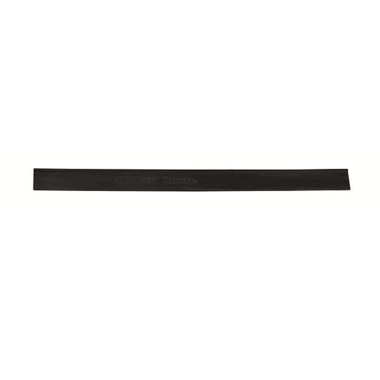 Ein einzelner flacher schwarzer Kunststoffstreifen, 250 mm lang, der Haug Bürsten KG ist auf weißem Hintergrund abgebildet. Auf seiner glatten Oberfläche ist ein dezenter Schriftzug eingeprägt: ERSATZ-GUMMI, 250 MM, FÜR ART. 8525.