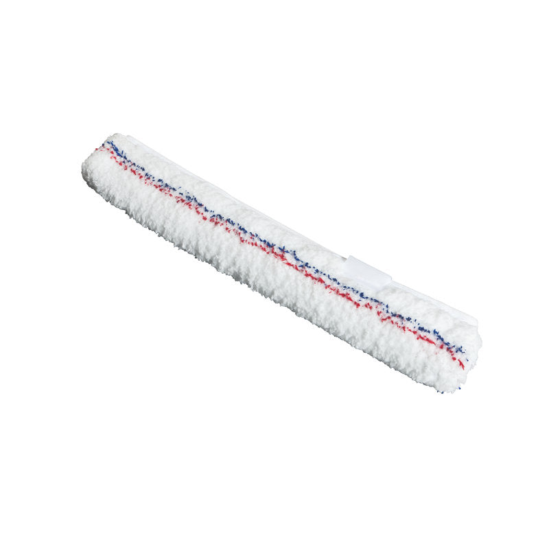 Haug Bürsten KG WASHER COVER, MICROFIBER, 450 MM, FOR ART. 8550 Window washer sleeve with blue and red stripes on the white surface, shown isolated on a white background.