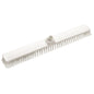 The Haug Bürsten KG LARGE AREA WIPER is a white PBT brush head (600x72x35mm, 0.50mm hard bristles) with central handle attachment, depicted isolated on a solid white background.