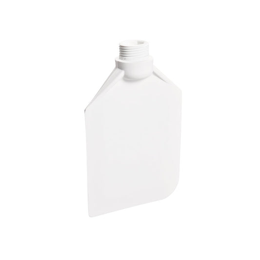 Die RÜHRLÖFFEL der Haug Bürsten KG ist eine weiße, flache, rechteckige PP-Kunststoffflasche (190x120x40mm) mit Schraubverschluss und einer abgerundeten Ecke, abgebildet auf einem schlichten weißen Hintergrund.