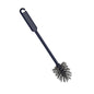 The METDEC PREM. CYLINDER BRUSH from Haug Bürsten KG features stiff PBT bristles in grey-blue, a long handle with a hanging hook, and a round 320x⌀70mm head for toilet bowls and efficient machine cleaning.