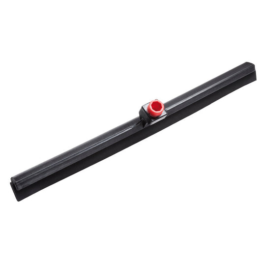 Der IN-UP WASSERSCHIEBER der Haug Bürsten KG aus schwarzem Moosgummi mit gerader Klinge und rotem Zentralanschluss hat die Maße 620x35x105x28mm - ideal zum Entfernen von Flüssigkeiten.