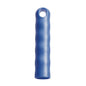 The HANGING CAP FOR ALL HANDLES WITH OUTER DIAMETER 21MM, 125xØ21mm, in blue from Haug Bürsten KG is a ribbed plastic handle with a hanging cap, perfect for tool storage, depicted on a white background.