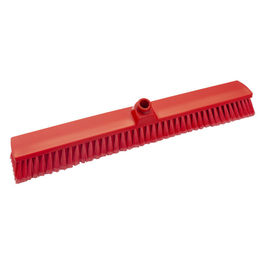 Der GROßRAUMBESEN,PBT ROT von Haug Bürsten KG verfügt über weiche, geschlossene PBT-Borsten (ø 0,25mm) und eine zentrale Stielhalterung. Mit den Maßen 600x72x50mm ist er ideal für die Reinigung großer Flächen mit seinem gleichmäßig verteilten, rechteckigen Besenkopf.