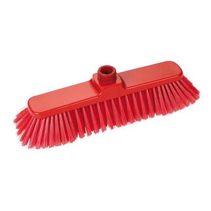 The BROOM, SOFT 280X50X55MM from Haug Bürsten KG features soft synthetic bristles and a threaded hole for handle attachment. Its rectangular design allows for effective cleaning, making it ideal for household cleaning on multiple surfaces.