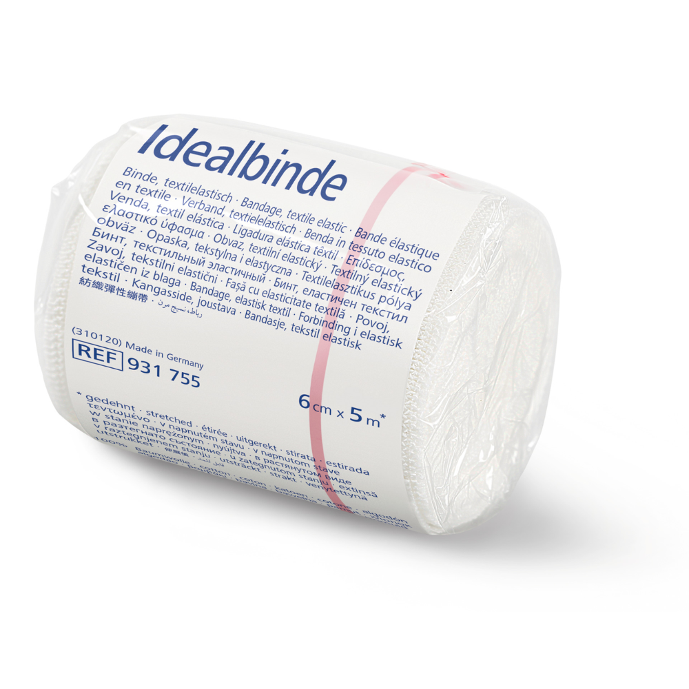 Hartmann Ideal bandages, without bandage clips, stretched 5 m long, individually packaged - 6 cm x 5 m