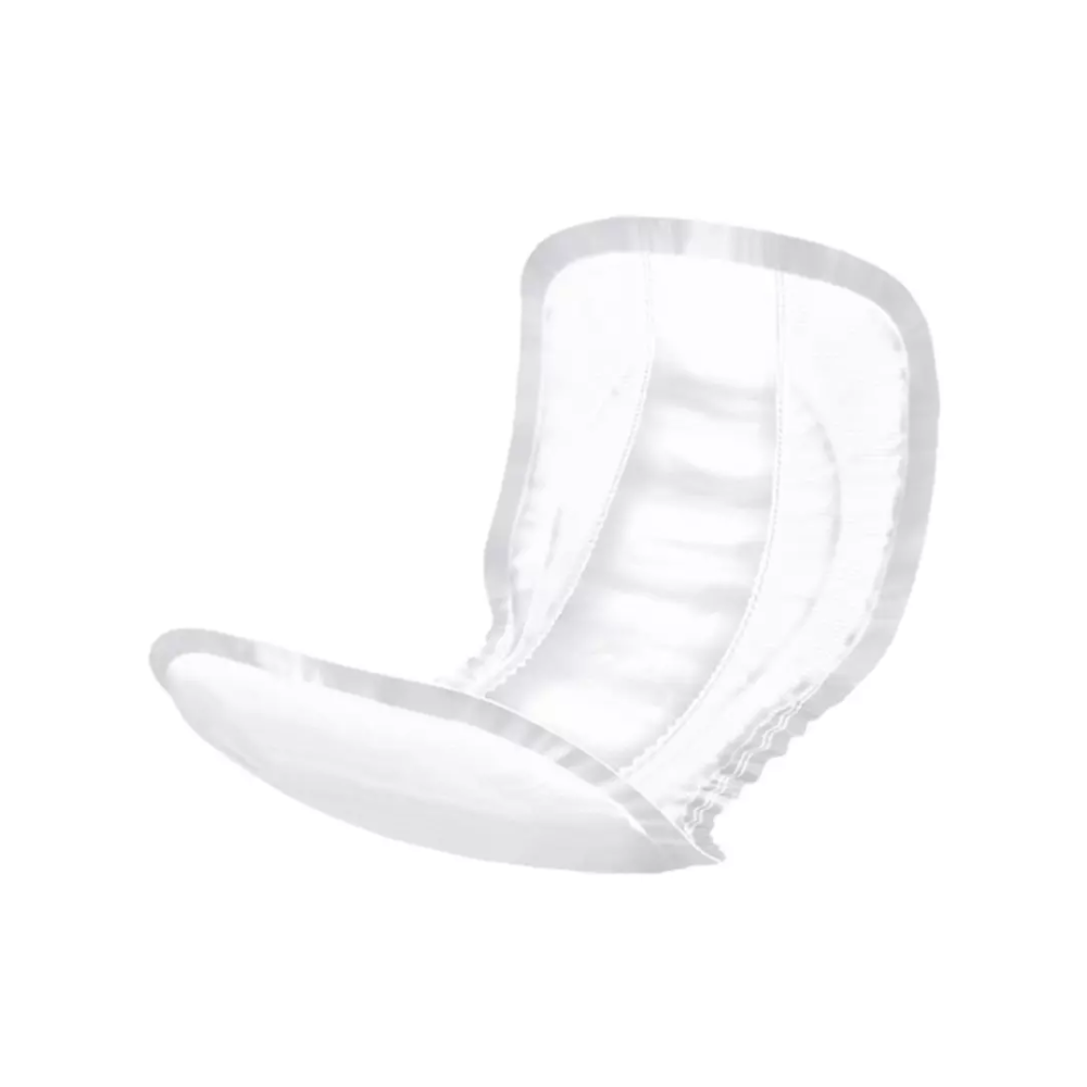 The Hartmann MoliCare Form Day incontinence pad | Pack (30 pieces) is a white sanitary pad with raised sides for feminine hygiene. It comes from the reliable range of Paul Hartmann AG and has a curved shape for comfort and fit and appears to be multi-layered for additional absorbency.