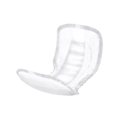 The Hartmann MoliCare Form Day incontinence pad | Pack (30 pieces) is a white sanitary pad with raised sides for feminine hygiene. It comes from the reliable range of Paul Hartmann AG and has a curved shape for comfort and fit and appears to be multi-layered for additional absorbency.