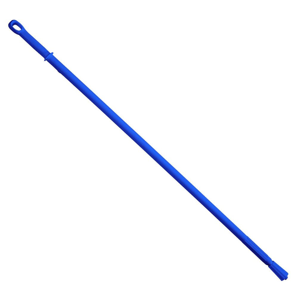 The Haug Bürsten KG Haug plastic handle ergonomic features an adjustable, 1500 mm long blue telescopic rod with a robust all-around grip and tool connection, making it ideal for pool maintenance.