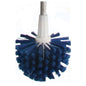 The Haug Staubmagnet from Haug Bürsten KG features a blue, round bristle head and a white plastic base with a handle. This cleaning tool has evenly distributed bristles, perfect for cleaning toilets. Package (1 piece).