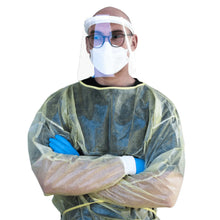 Yellow protective gown for visitors and staff