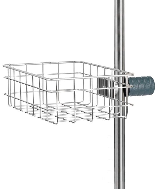 Der Novocal Gitterkorb für Infusionsständer aus Edelstahl (300 x 200 x 100 mm) lässt sich mit einer Klemme am Infusionsständer befestigen und eignet sich ideal zur Aufbewahrung oder Organisation. Packung: 1 Stück.