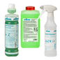A 6-pack of Johannes Kiehl KG Kiehl-Desisan 500 ml empty funnel bottles, each with a foam sprayer - perfect for professional cleaning.