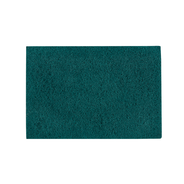 The Johannes Kiehl KG Kiehl Woodmaster-Pad-Fine sanding pad grit 120 rectangular is a rectangular green sanding pad, ideal for fine sanding and depicted on a white background. Suitable as a sanding pad 120 alternative.