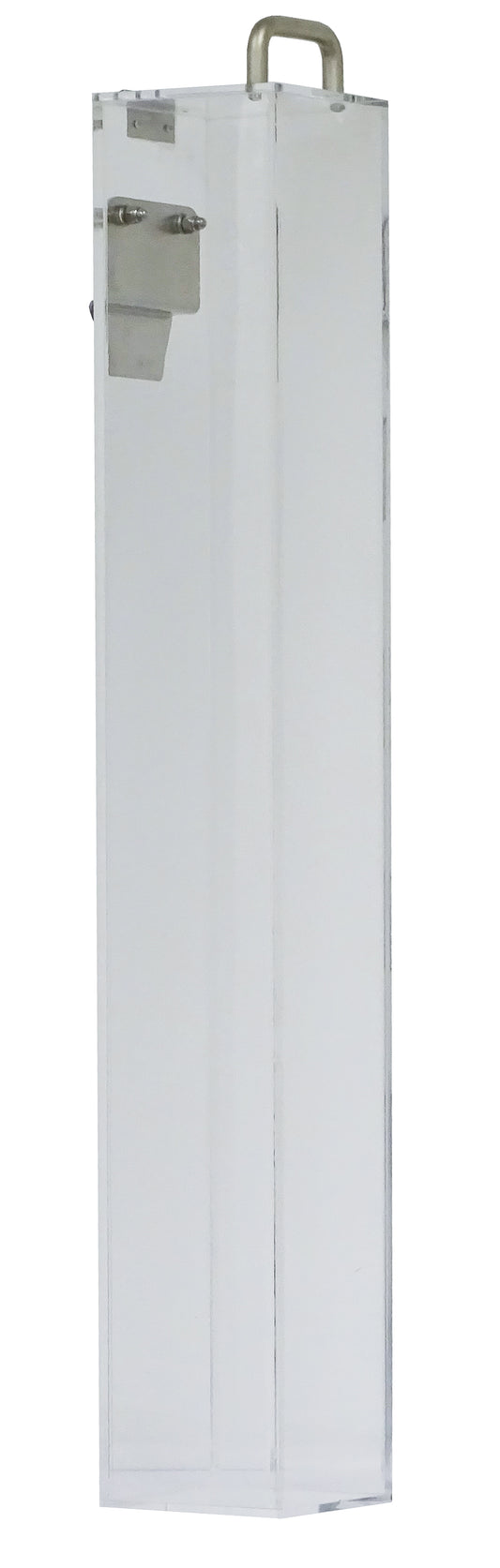 Der Novocal Katheterköcher aus Acrylglas 4 mm, weiß, mit Scharnierdeckel und Griff, eignet sich ideal für hygienische Aufbewahrung; 3% lichtdurchlässig, von der Marke Novocal, Packung mit 1 Stück.