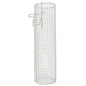 The Novocal catheter basket is a cylindrical, open-top container made of spot-welded metal mesh (14 x 14 x 1.2 mm) with a white polyamide coating and hooks, ideal for use with medical devices.