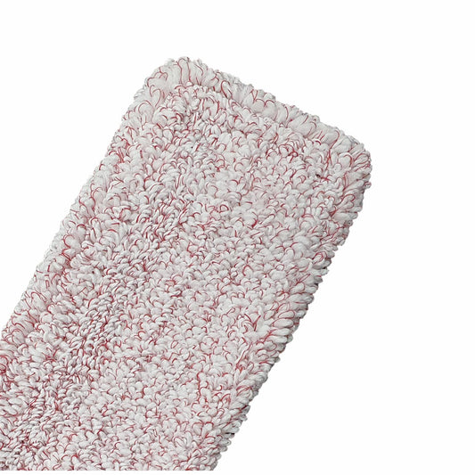 Der Arcora Medical Red Microfasergarn-Bezug von Arcora International GmbH ist ein rechteckiger, weiß-rosa strukturierter Mopp mit Schlingenfasern, der für die hygienische Bodenreinigung im medizinischen Bereich entwickelt wurde.