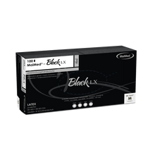 MaiMed-Black LX PF disposable latex examination gloves, powder-free, 100 pieces/box