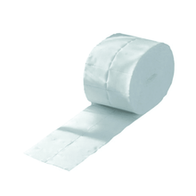 Zwei Rollen des Auslaufartikels: Meditrade BeeSana Zellstofftupfer (8 x 10 cm, 2 Rollen à 125 Stück | Packung) der Meditrade GmbH werden gezeigt und verdeutlichen deren effizientes Design für den persönlichen Pflegebedarf.