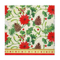 The PAPSTAR napkins 3-ply 1/4-fold 33 x 33 cm "Winterly" offer a festive, winter design with red Christmas stars, pine cones, holly leaves, candy canes, and berries. On a light background with an elegant gold-red border, these FSC®-certified disposable napkins from PAPSTAR GmbH create a festive atmosphere for any occasion. Packed in sets of 100 pieces.