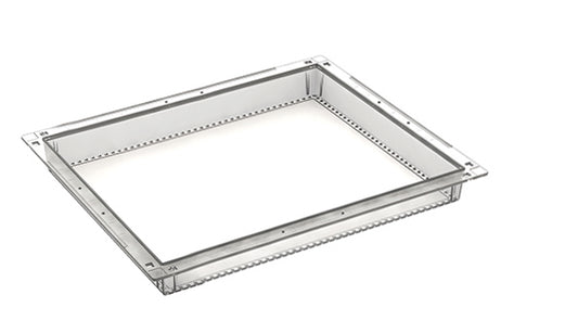 Das Novocal PC-Modul transparent teilbar (400 x 300 x 50 mm) mit gleichmäßig verteilten Löchern und mitgelieferten Auszugsstopps ist ideal für den Einsatz in einem Polycarbonat-Behälter oder mit einer teilbaren Aufbewahrungsbox.