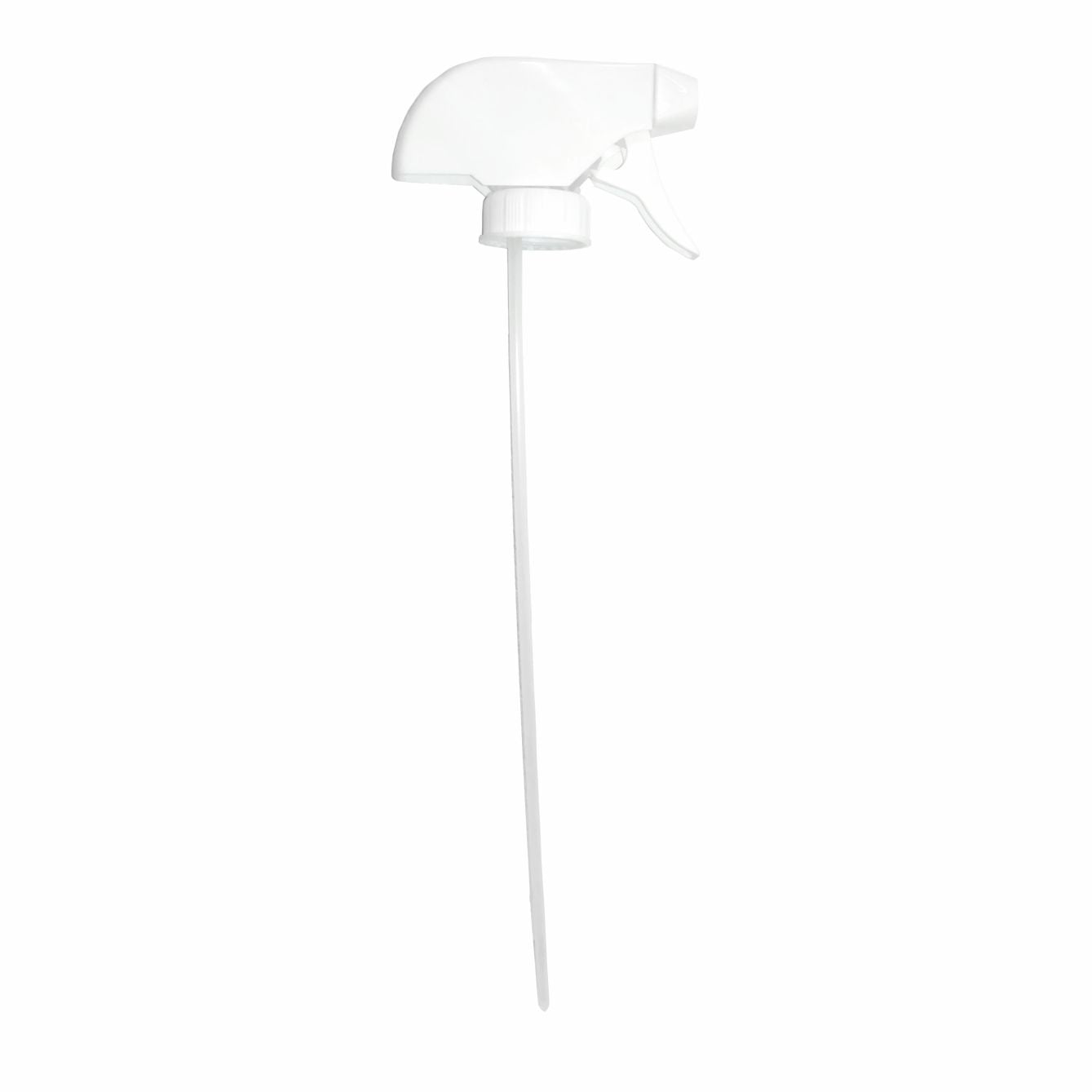 Die Arcora Sprühpistole Für 1L Flaschen Profi Maxi T von Arcora International GmbH ist eine weiße Kunststoff-Sprühpistole mit langem Tauchrohr, ideal für die professionelle Reinigung und auf einem schlichten weißen Hintergrund abgebildet.