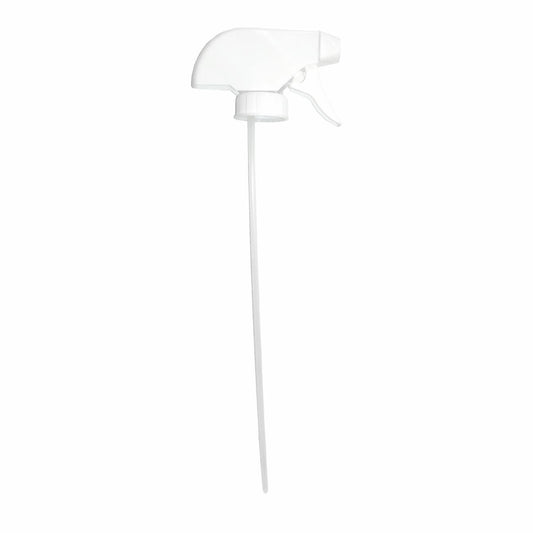 Die Arcora Sprühpistole Für 1L Flaschen Profi Maxi T von Arcora International GmbH ist eine weiße Kunststoff-Sprühpistole mit langem Tauchrohr, ideal für die professionelle Reinigung und auf einem schlichten weißen Hintergrund abgebildet.