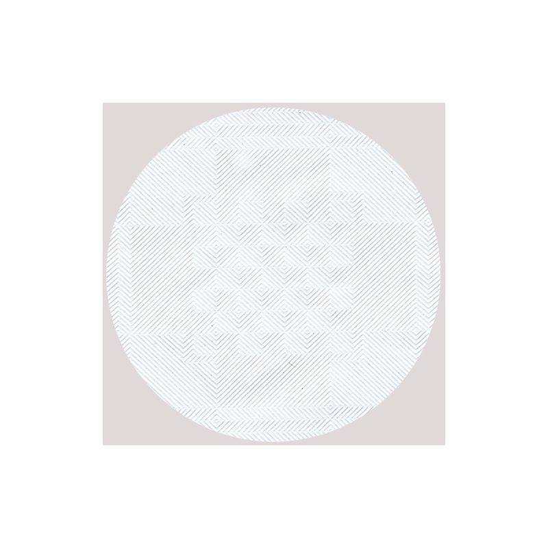 This refined table decoration from PAPSTAR GmbH features a circular geometric design with a white pattern on a light gray background. It has intricate overlapping lines that form diamond shapes in the center and herringbone patterns at the edges, reflecting the classic style of the PAPSTAR paper tablecloth with damask embossing 25 m x 1.