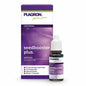 The image shows a bottle of Plagron Seedbooster Plus 10ml from Bertels B.V. next to its purple-white packaging. This important additive promotes the rapid germination of young plants. Instructions in 12 languages are included with the packaging.