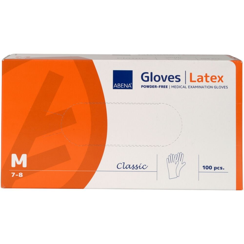 Latex gloves classic, powder-free, smooth, natural