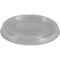 Pictured is a transparent, round PP lid for a bowl (ø 11.1 cm) from Abena Re-Seller GmbH on a white background. The flat lid has a slightly raised edge and a central hump. Sold in packs of 50 pieces.