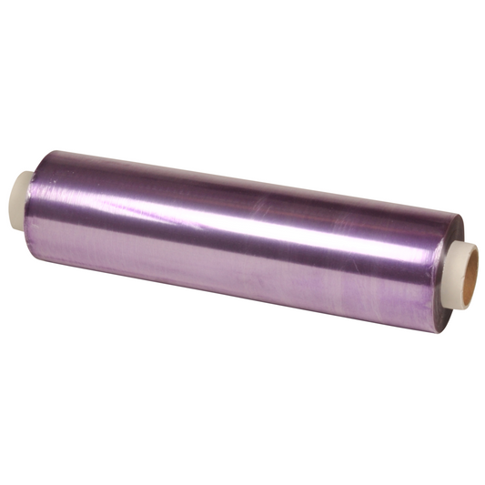 Eine Rolle Abena Re-Seller GmbH Frischhaltefolie, perforiertes PVC, 8 my, 30x30 cm x 500 m (4 Packungen), ideal zum Verschließen und Schützen von Lebensmitteln.