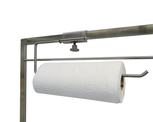 Der Novocal Rollenhalter für Rollen bis 300 mm Durchmesser (1 Stück) lässt sich an der Euroschi befestigen und hält sicher eine Rolle weiße, dezent geprägte Papierhandtücher.