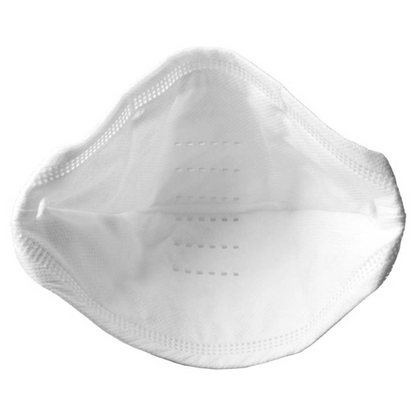 A detailed close-up of the inner lining and ventilation perforations of the SAFE® High-Risk Mask Respirator FFP3, showing its fleece material ideal for respiratory protection. This white, unfolded face mask, manufactured by Altruan, is delivered in a pack of 30 pieces.