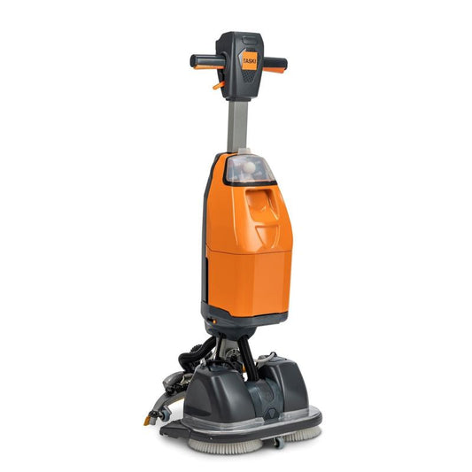 Die TASKI swingo 250µicro RTU von Diversey Deutschland GmbH & Co. OHG ist ein brillanter Ersatz für das Wischen und bietet die Leistung einer Scheuersaugmaschine; das Starter-Kit enthält Maschine, 2 Batterien, Ladegerät und 2 Bürsten.