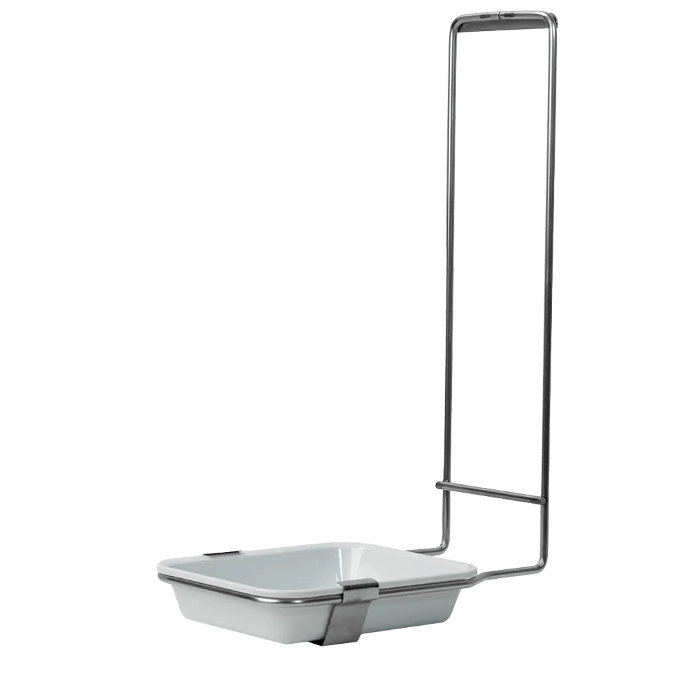The AMPri stainless steel bowl holder is a suitable accessory for all 500 ml disinfectant and soap dispensers with a removable plastic bowl, ideal as wall dispenser accessories. 1 piece.