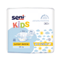 The Seni Kids Junior Extra incontinence pants by TZMO Deutschland GmbH for children from 15 kg are delivered in a colorful package with sun and cloud graphics as well as the Extra Dry System symbol and contain 30 pieces.